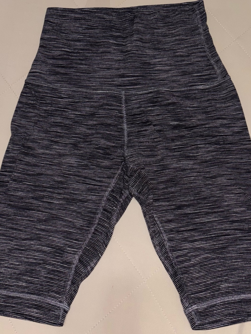 lululemon athletica Heathered Black & White Bike Shorts.